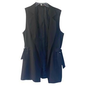 HeartSoul Plus Black Sleeveless Open From Vest Top Size 1X